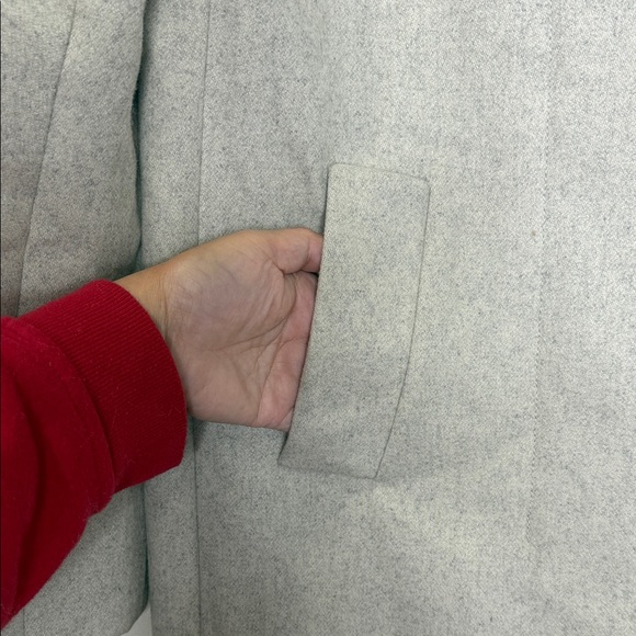 J. Crew Light Gray Pea Coat Button Closure Wool Jacket - Picture 5 of 8